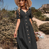 Sommerkleid Damen Regular Fit V-Ausschnitt Freizeit