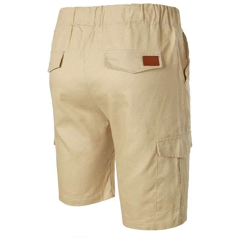 Herren Cargo-Shorts Relaxed Fit Freizeit mit Kordelzug und Taschen