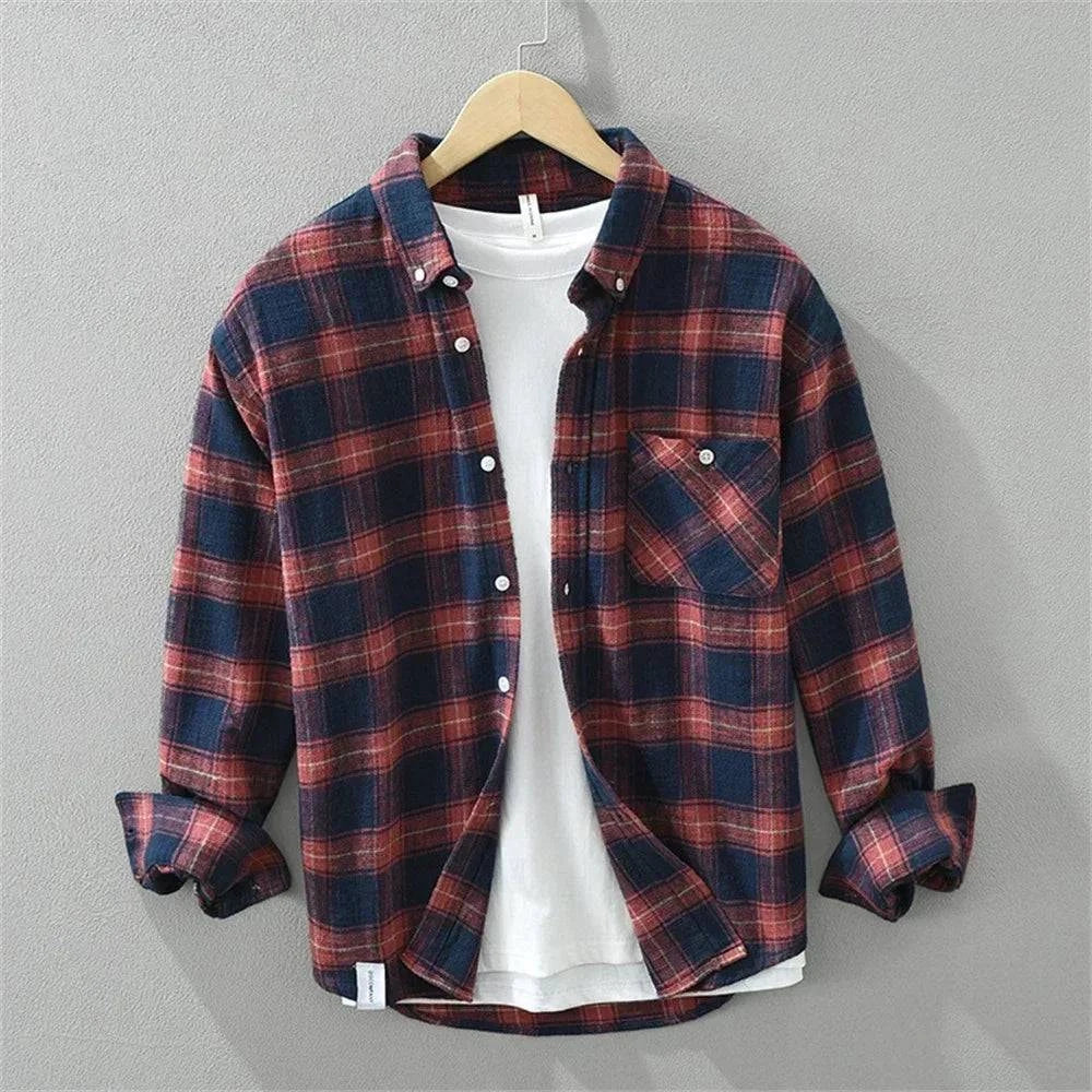Hemd Herren Oversize Casual Übergangszeit kariert