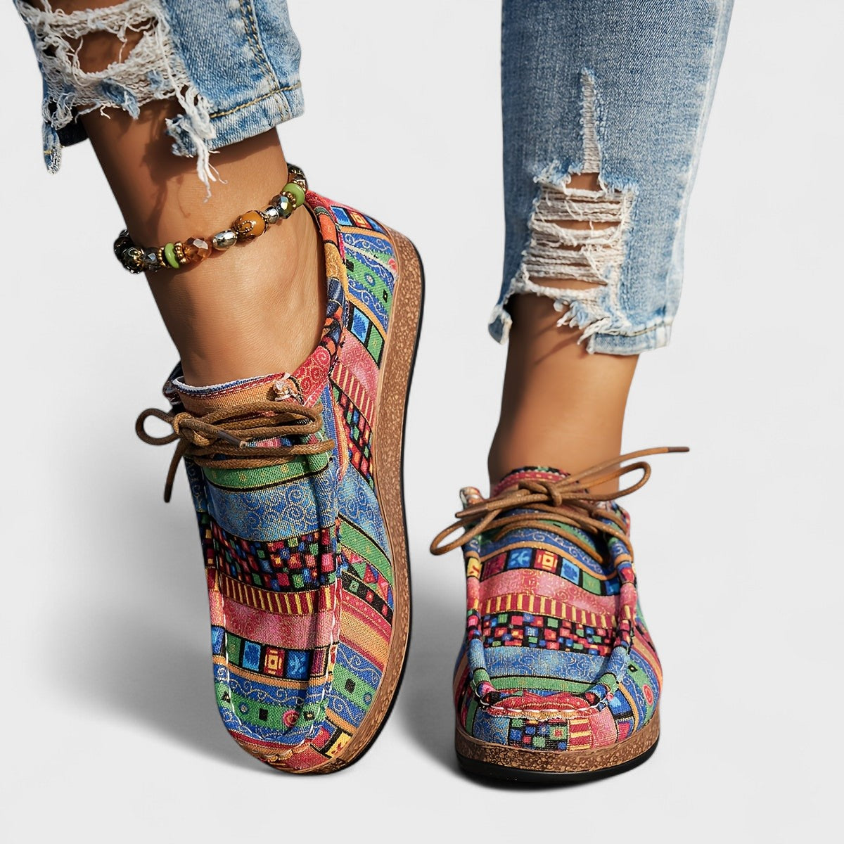 Damen Sneakers Regular Fit Freizeit Mehrfarbig Komfortabel