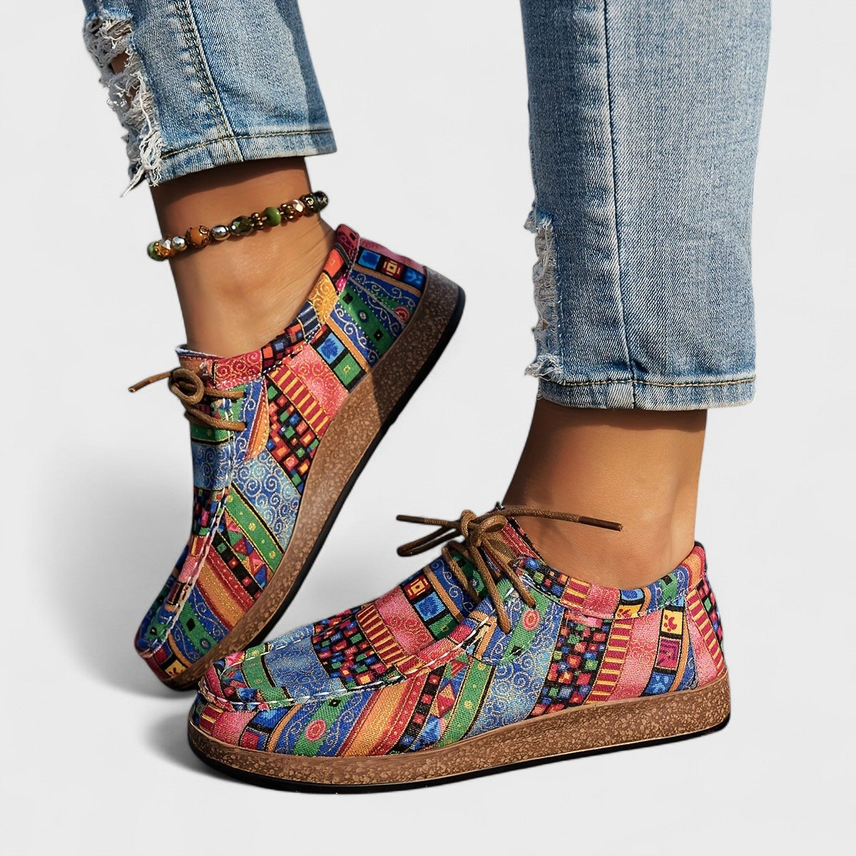 Damen Sneakers Regular Fit Freizeit Mehrfarbig Komfortabel