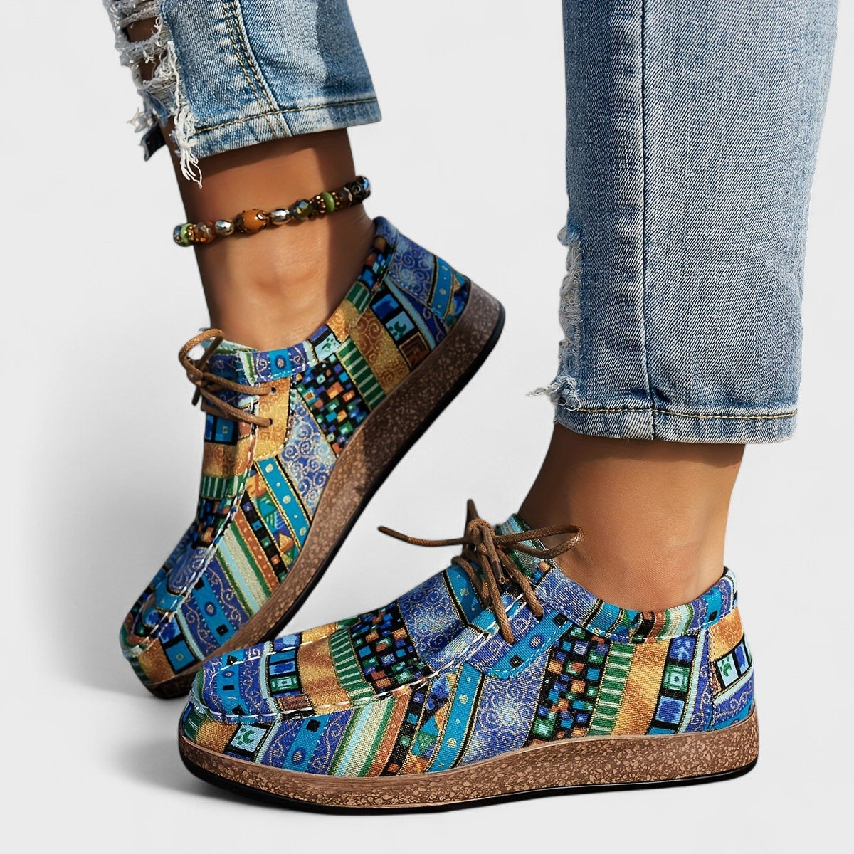 Damen Sneakers Regular Fit Freizeit Mehrfarbig Komfortabel