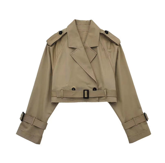 Stephanie | Eleganter kurzer Trenchcoat Damen