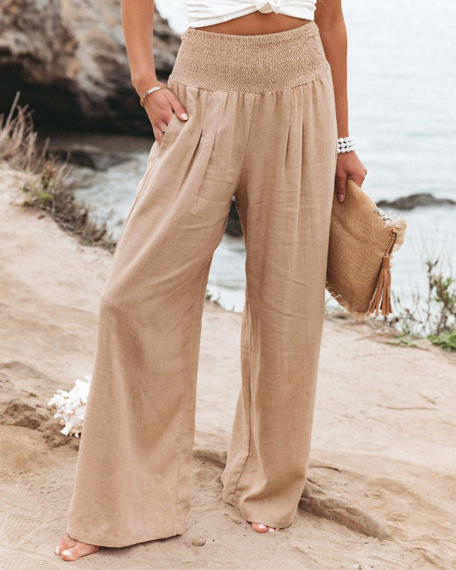 Stilvolle Stoffhose Damen | Hohe Taille aus Leinenmischung | Leichte Sommerhose für ultimativen Komfort 1