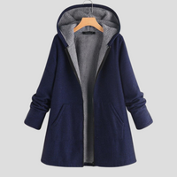 Kapuzenfleece Mantel Damen Relaxed Fit Winter Warm & Bequem