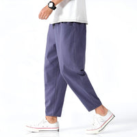 Urban Cropped Hose aus Baumwoll-Leinen-Mischung