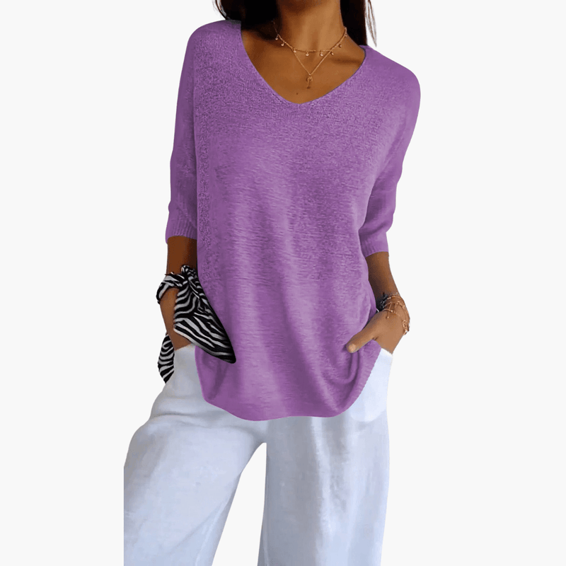 V-Ausschnitt Oberteil für Damen mit Kurzen Ärmeln im Casual Stil 5