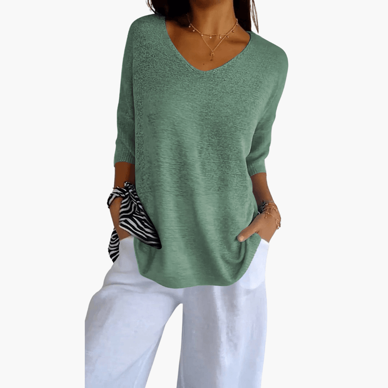 V-Ausschnitt Oberteil für Damen mit Kurzen Ärmeln im Casual Stil 7