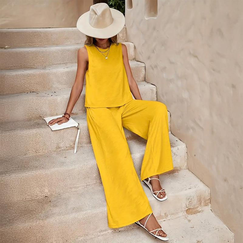 Damen 2-teiliger Sommer-Set Relaxed Fit Freizeit