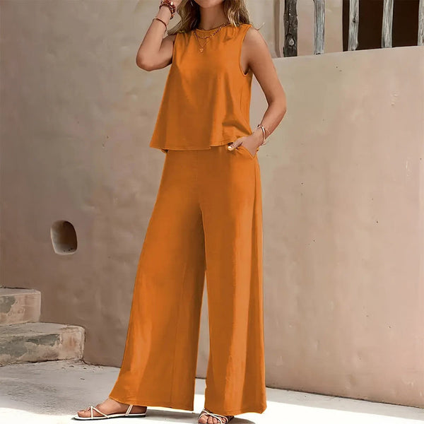 Damen 2-teiliger Sommer-Set Relaxed Fit Freizeit