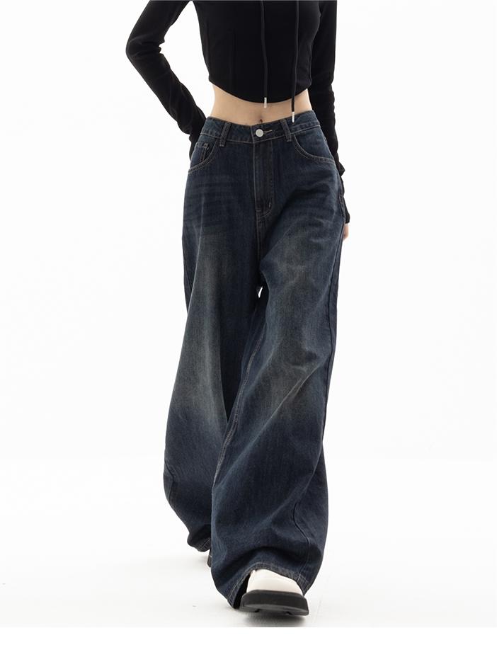 Vintage Boyfriend Jeans | Dunkelblaue Baggy Jeans mit Bequemer Passform | Lässiger Stil für Modische Outfits 1