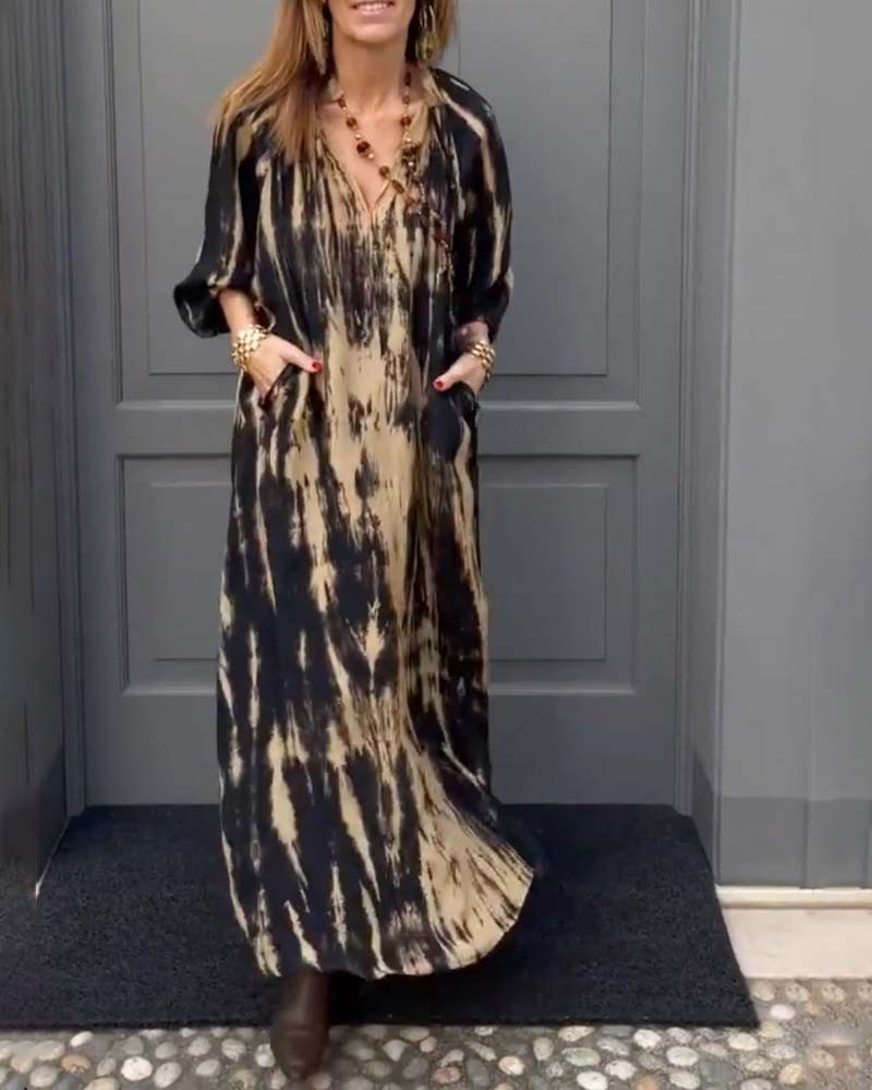 Vintage Maxi Kleider | Baumwollmischung mit Taschen | Lässiger Stil für Alltag und Sommer 0