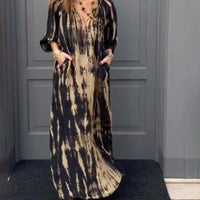 Robe longue vintage pour femme avec poches, robe d'été ample pour les loisirs et les vacances