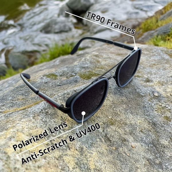Vintage Polarisierte Sonnenbrille | UV400 Schutz mit Stilvollem Design für Klare Sicht und Komfort