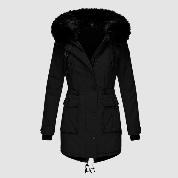 Parka Damen Mit Kapuze Knöpfen Und Taschen Freizeit & Übergangszeit