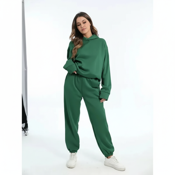 Freizeitset Damen Locker Warm Winter Thermo Hoodie & Jogginghose