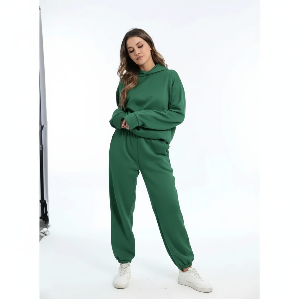 Freizeitset Damen Locker Warm Winter Thermo Hoodie & Jogginghose