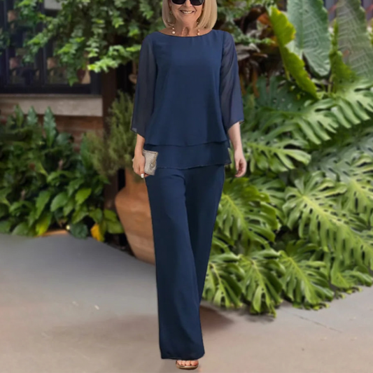 Wendy | Damen Ensemble mit Elegantem Oberteil & Bequemer Hose | Zeitloses Design für Vielseitige Anlässe 0