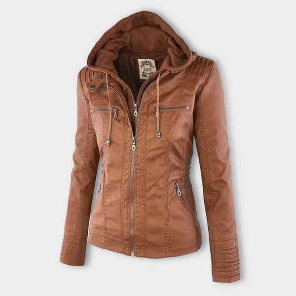 Wetterfeste Lederjacke Damen mit Kapuze I Die ideale Jacke für jede Jahreszeit