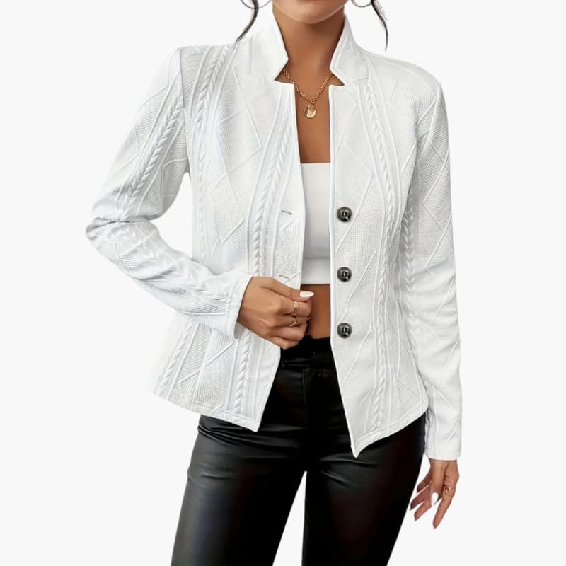 Damen Blazer Regular Fit Business mit Reverskragen und Knopfverschluss