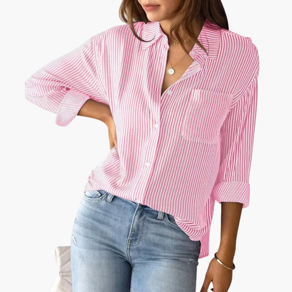 Women's Blouse Striped Regular Fit Casual Long Sleeve