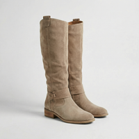 Schlupfstiefel Damen Wildlederoptik Knöchelhoch Sommer Elegant