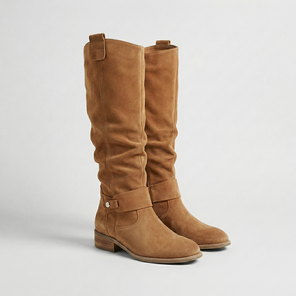 Schlupfstiefel Damen Wildlederoptik Knöchelhoch Sommer Elegant