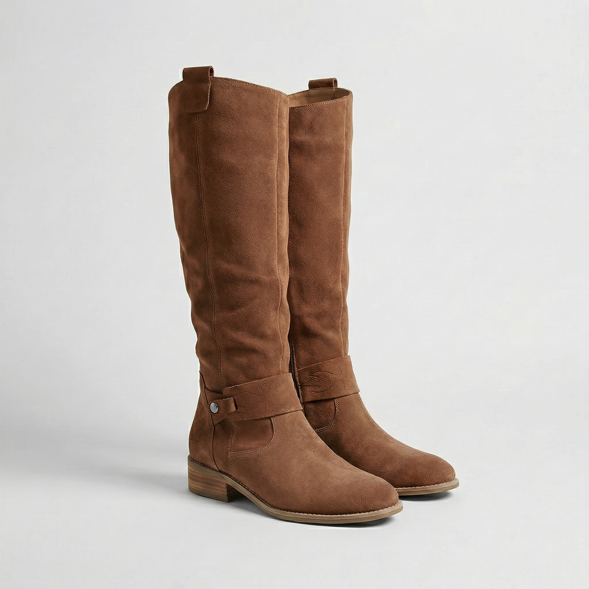Schlupfstiefel Damen Wildlederoptik Knöchelhoch Sommer Elegant