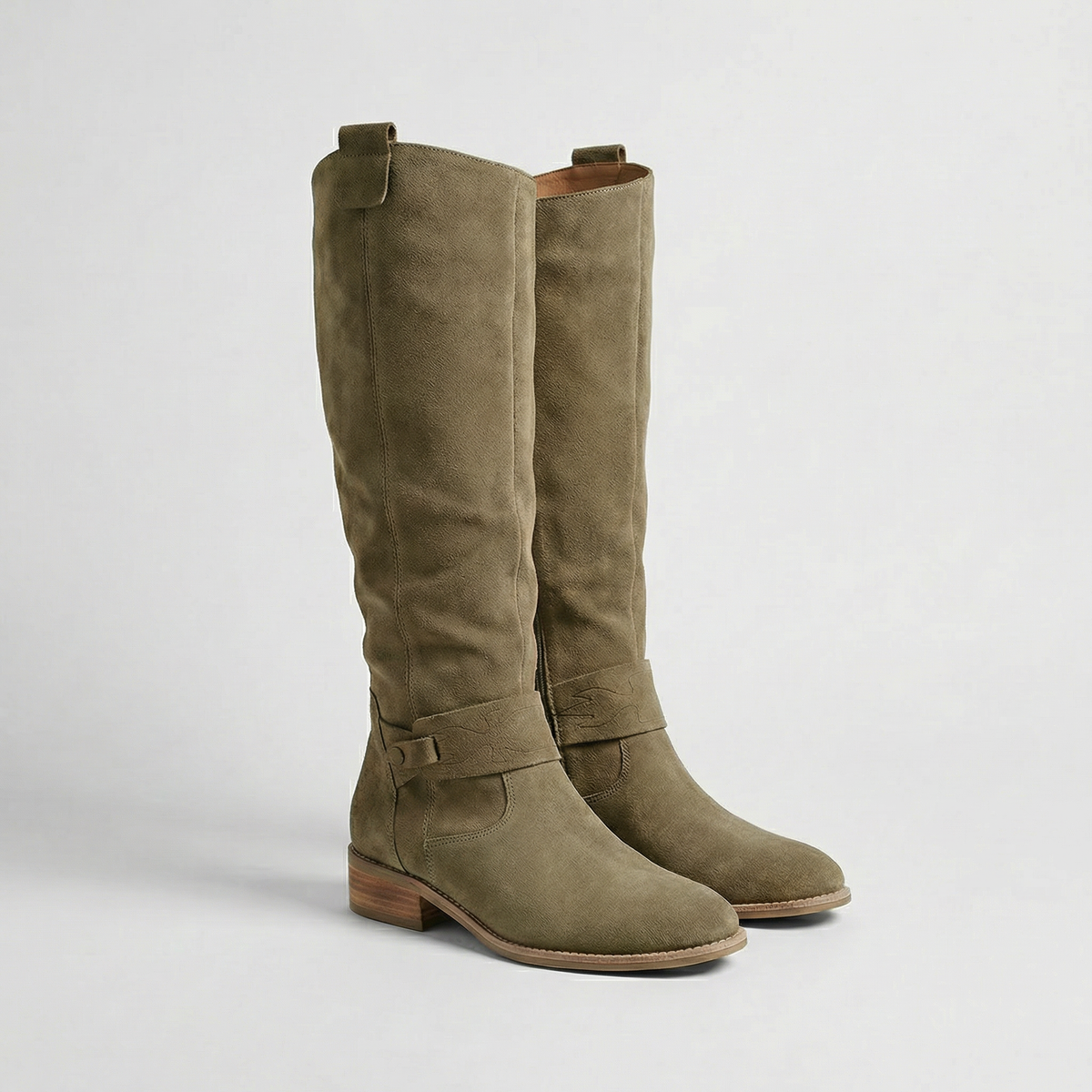 Schlupfstiefel Damen Wildlederoptik Knöchelhoch Sommer Elegant