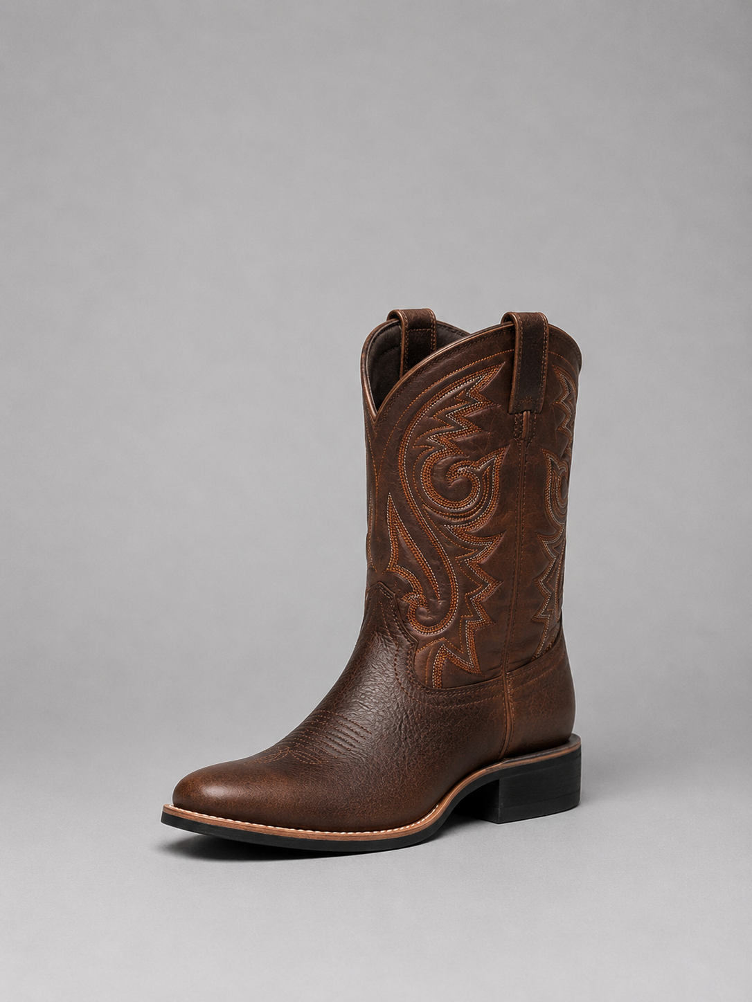 Cowboystiefel Damen Vegan Leder Komfortabler Blockabsatz