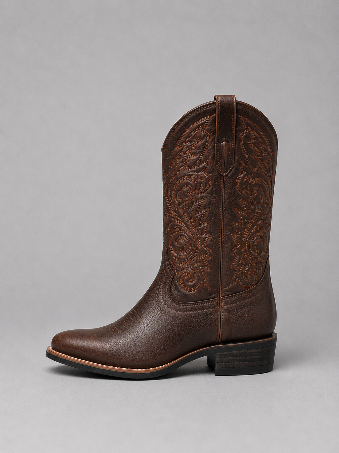 Cowboystiefel Damen Vegan Leder Komfortabler Blockabsatz