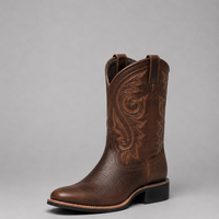 Cowboystiefel Damen Vegan Leder Komfortabler Blockabsatz