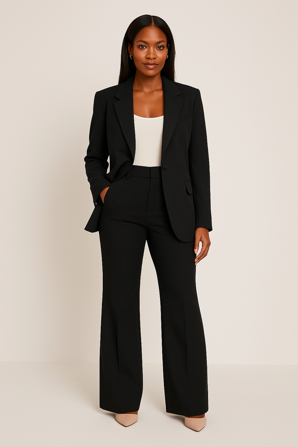 Damen Tailored Fit Hosenanzug Blazer und Hose Business