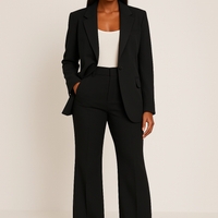 Damen Tailored Fit Hosenanzug Blazer und Hose Business
