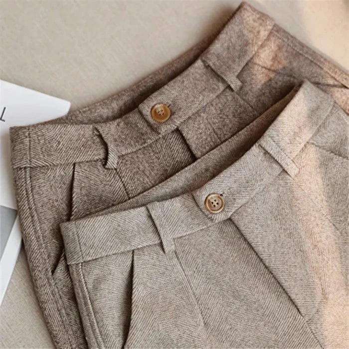 Hose Herren Slim Fit Elegant Fischgrätmuster