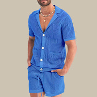 Zweiteiliges Loungewear Set mit Kurzarmhemd & Shorts | Bequemes Lounge und Wear für Entspannung zu Hause