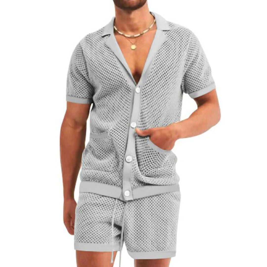 Zweiteiliges Loungewear Set mit Kurzarmhemd & Shorts | Bequemes Lounge und Wear für Entspannung zu Hause 1