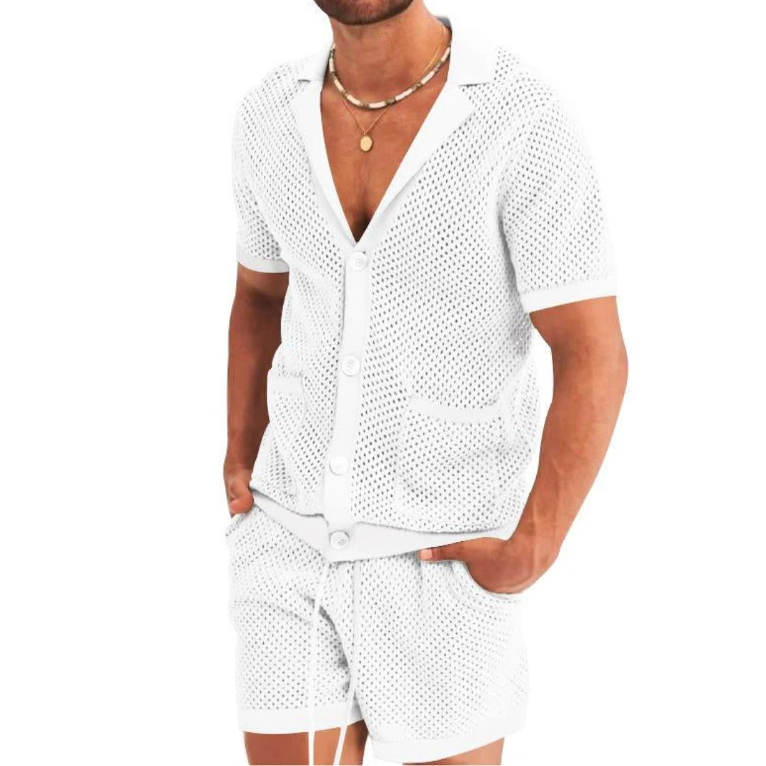 Zweiteiliges Loungewear Set mit Kurzarmhemd & Shorts | Bequemes Lounge und Wear für Entspannung zu Hause 2