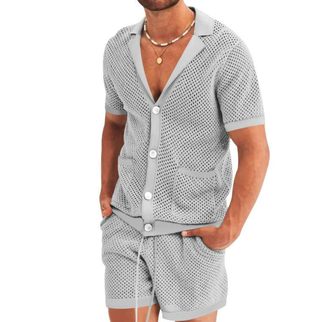 Zweiteiliges Loungewear Set mit Kurzarmhemd & Shorts | Bequemes Lounge und Wear für Entspannung zu Hause 4