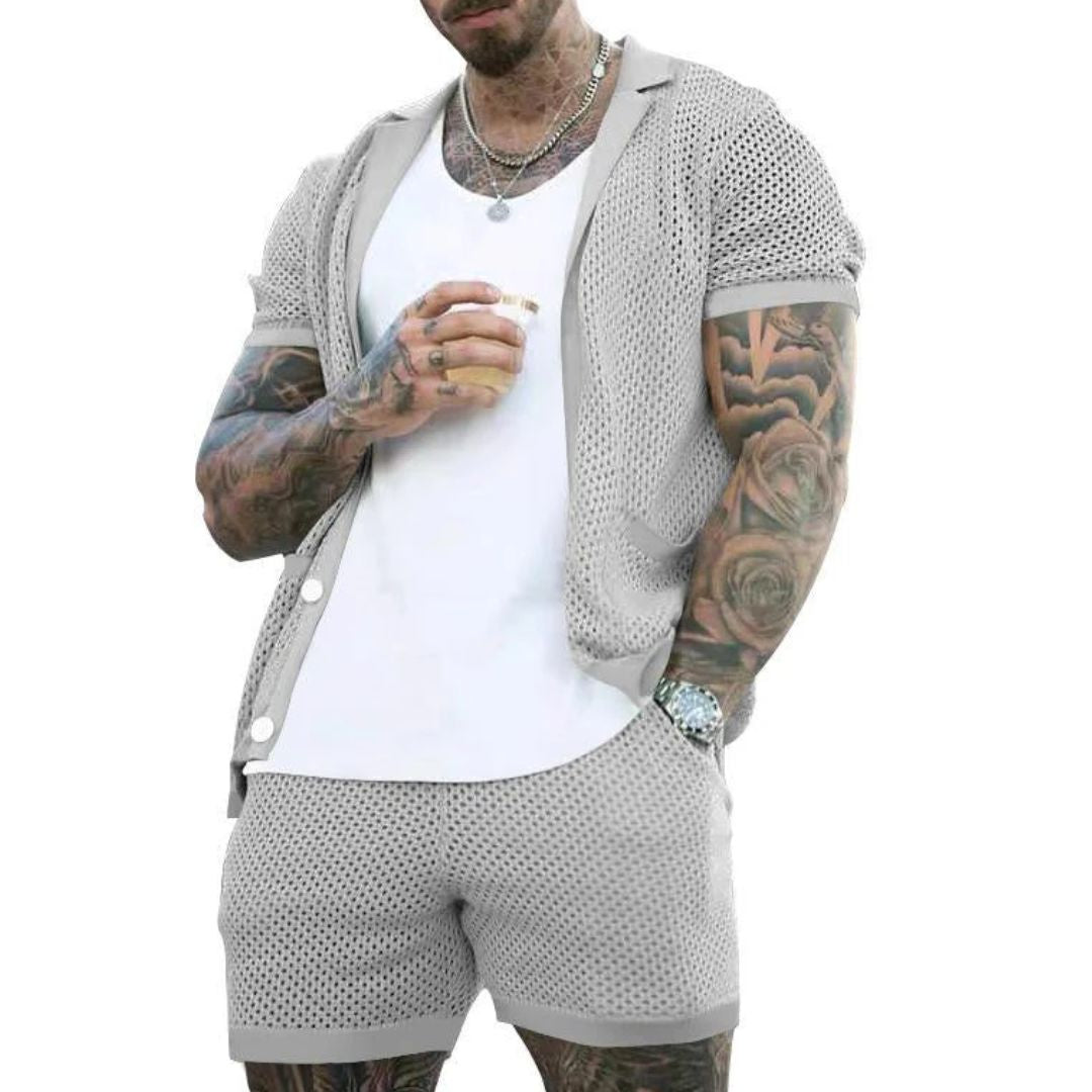 Zweiteiliges Loungewear Set mit Kurzarmhemd & Shorts | Bequemes Lounge und Wear für Entspannung zu Hause 6