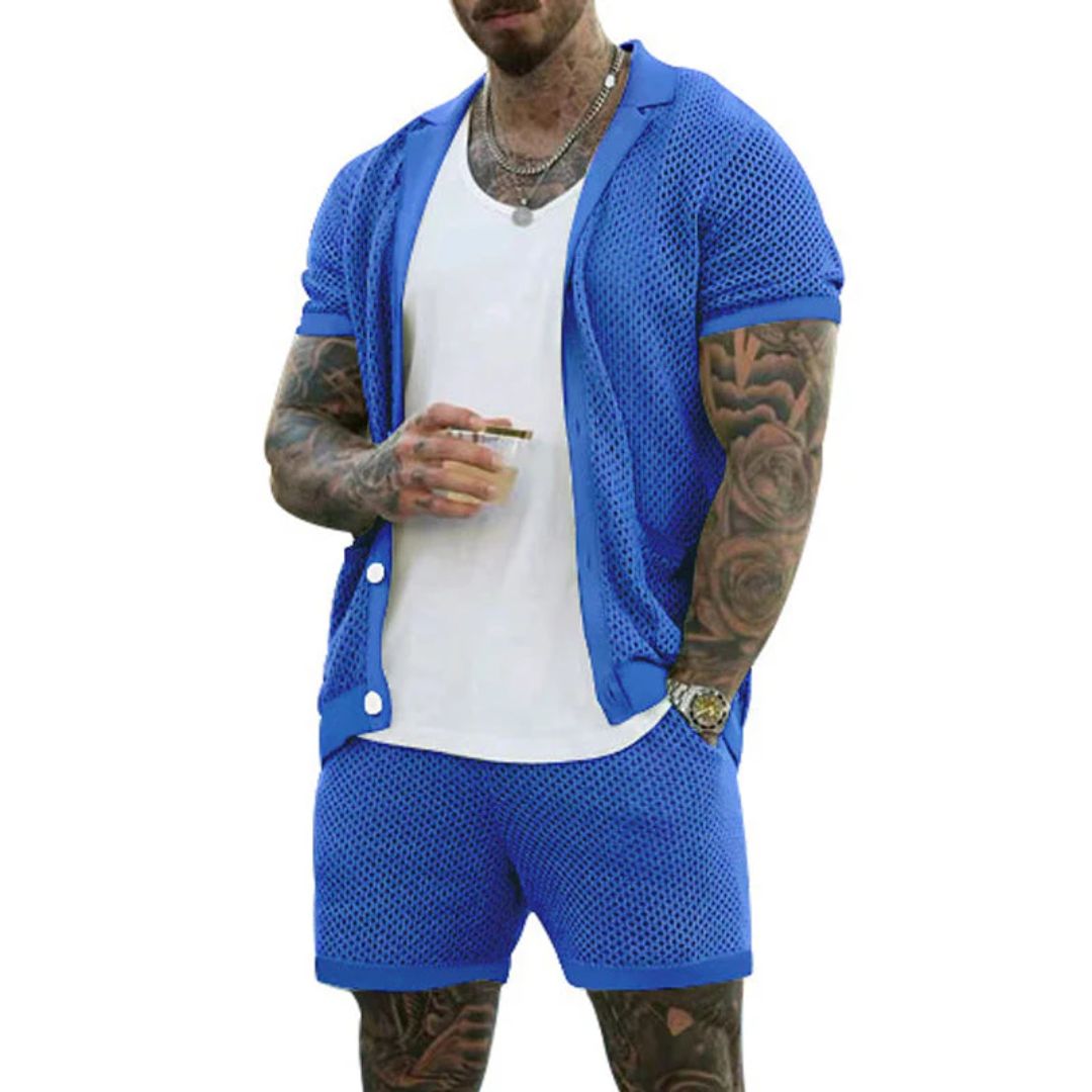 Zweiteiliges Loungewear Set mit Kurzarmhemd & Shorts | Bequemes Lounge und Wear für Entspannung zu Hause 7