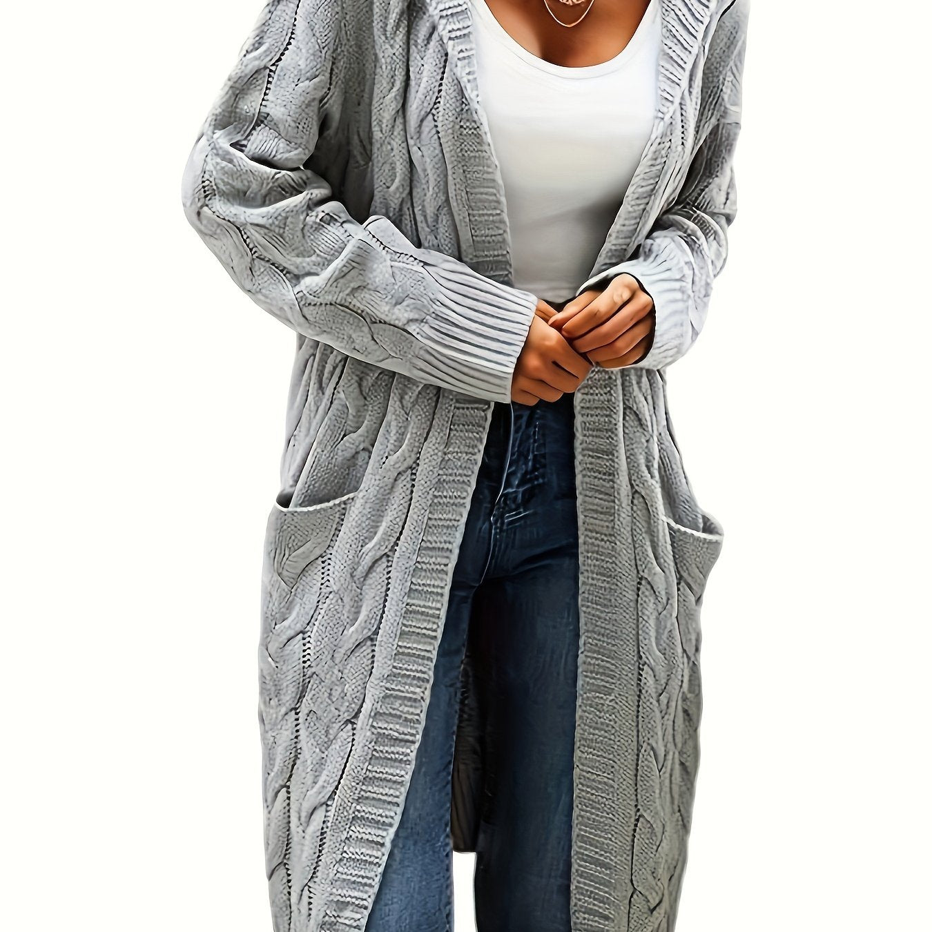 Damen Kapuzencardigan mit Taschen
