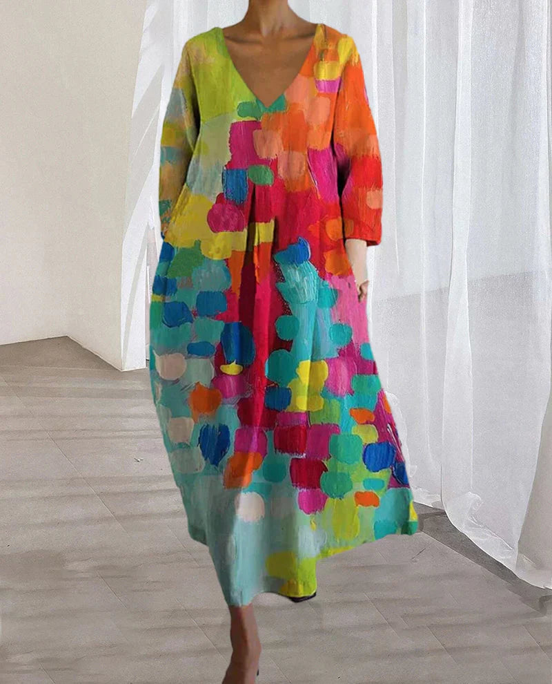 Damen Sommerkleid Slim Fit Freizeit bunt luftig