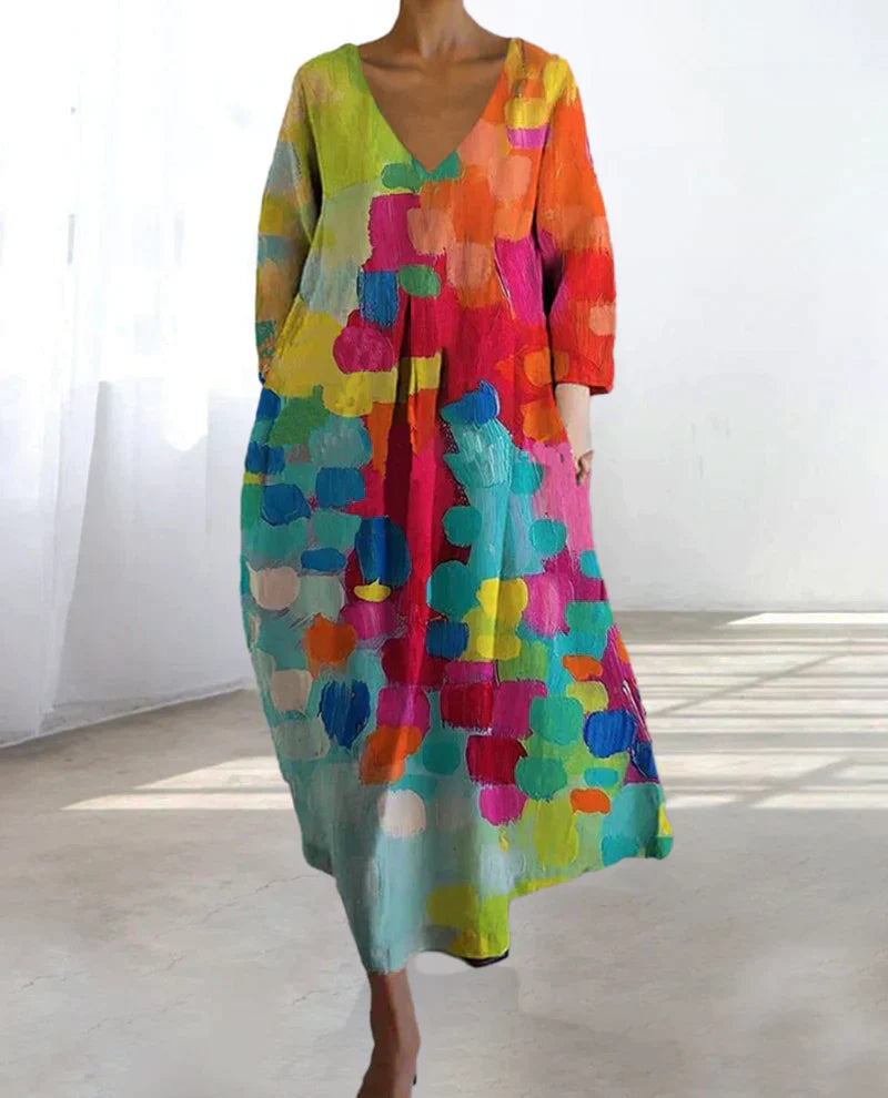Damen Sommerkleid Slim Fit Freizeit bunt luftig