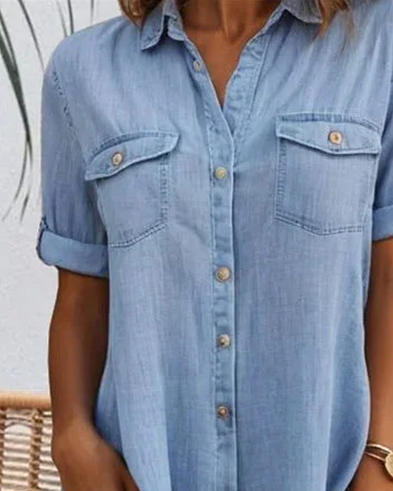 Leichtes Denim-Kleid für Damen im lässigen, eleganten Stil