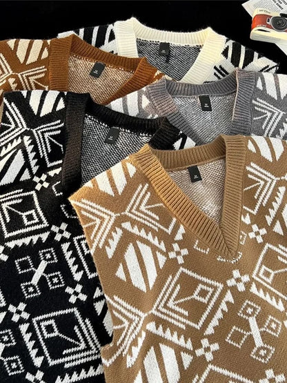 Retro Akademische Strickweste - Cross & Crown