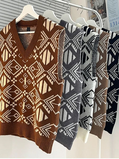 Retro Akademische Strickweste - Cross & Crown