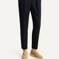 Hose Herren Modern Fit Elegant mit Falten und Umschlag Saum