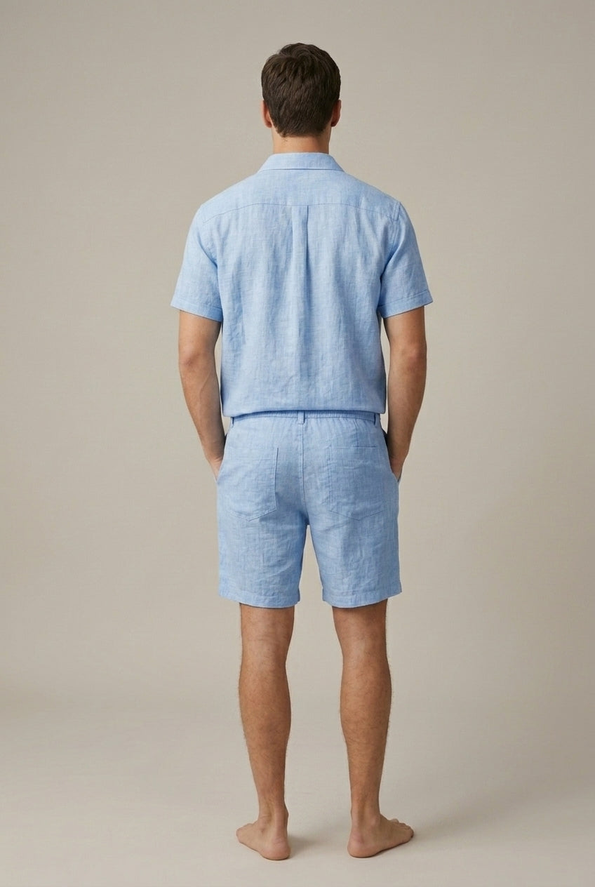 Zweiteiler Herren Kurzarmhemd Regular Fit Sommer Casual