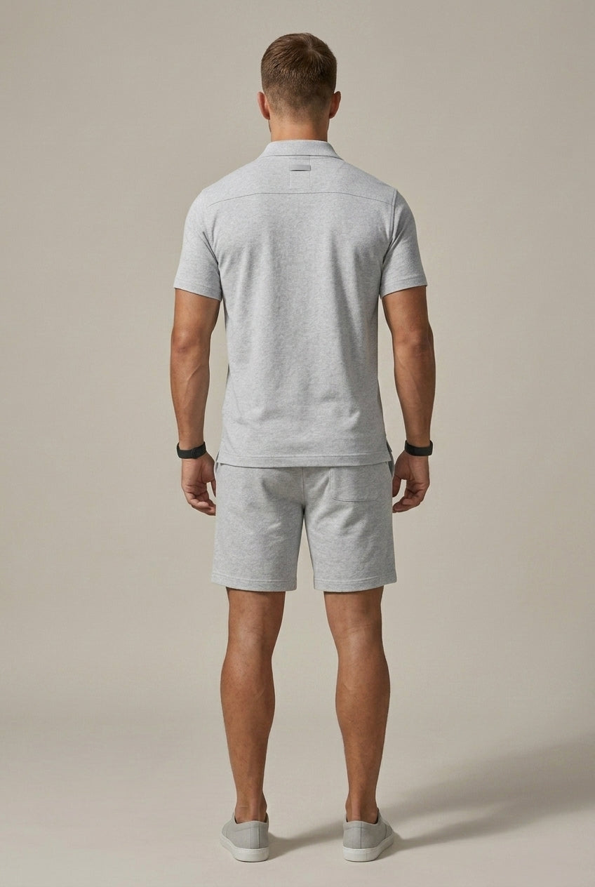 Zweiteiler Herren Slim Fit Casual Kurzarmhemd & Shorts